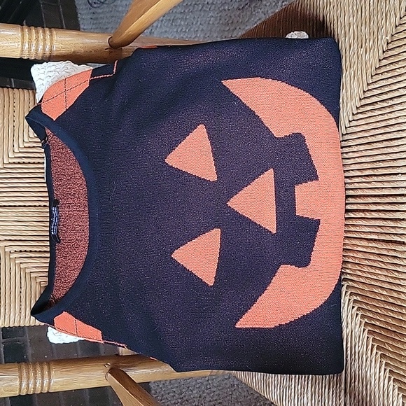 Bloomchic pumpkin, argyle black/orange sweater,  size 18-20 - Picture 1 of 9